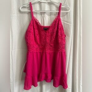 Torrid Pink Bustier Peplum Camisole
